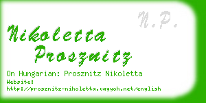 nikoletta prosznitz business card